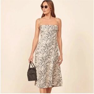 Reformation Vollare Dress – Rattlesnake Print – Size 8